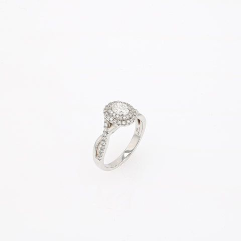 Oval Halo Complete Engagement Ring (0.69CTW)