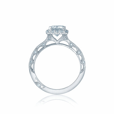 Tacori 18k White Gold White Gold Reverse Crescent  Engagement Ring Setting  (0.51 CTW)