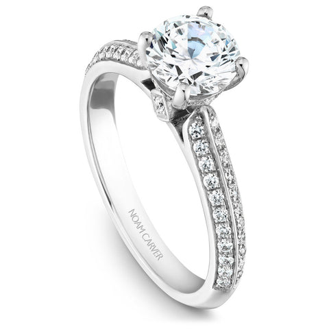 Noam Carver White Gold Knife Edge Diamond Engagement Ring Setting (0.40 CTW)