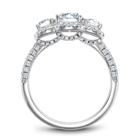 Noam Carver White Gold 3-Stone Diamond Engagement Ring Setting (0.99 CTW)