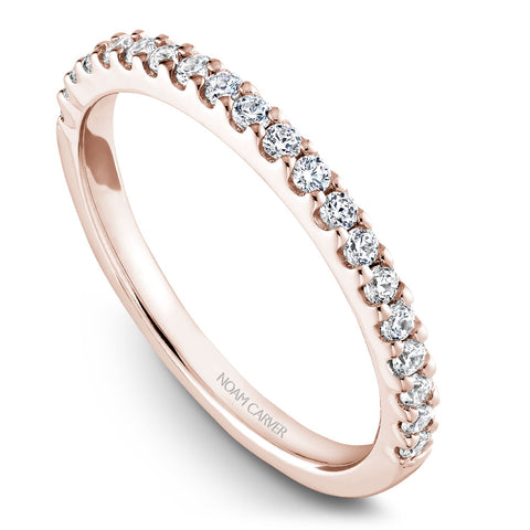 Noam Carver Rose Gold 3-Stone Diamond Engagement Ring Setting (0.70 CTW)