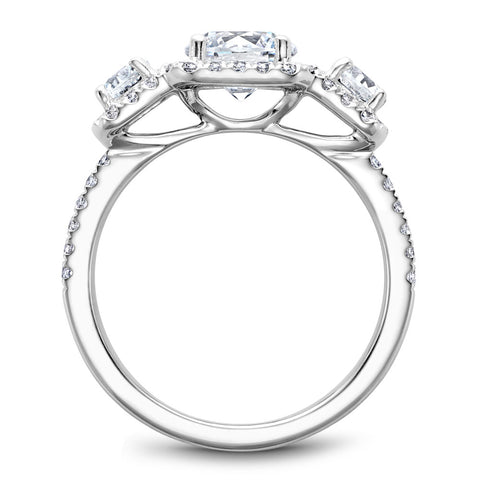Noam Carver White Gold 3-Stone Diamond Engagement Ring Setting (0.85 CTW)
