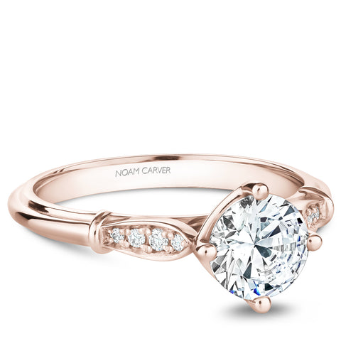Noam Carver Rose Gold Vintage Diamond Engagement Ring Setting (0.06 CTW)