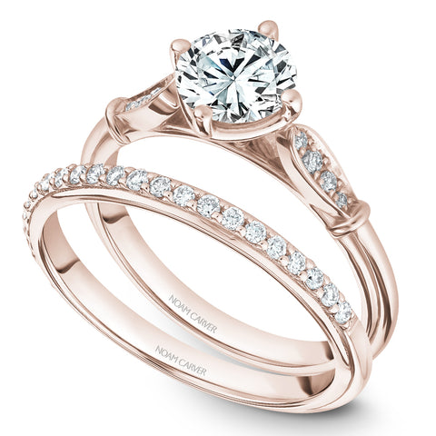 Noam Carver Rose Gold Vintage Diamond Engagement Ring Setting (0.06 CTW)