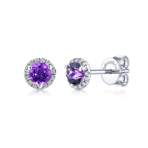 Gabriel & Co. Lusso Color White Gold Earrings (0.07 CTW)