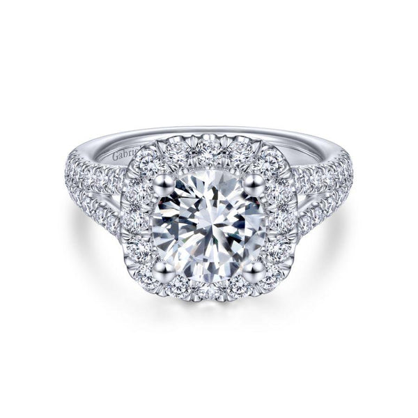 Gabriel Contemporary Collection White Gold Halo Engagement Ring (1.03 CTW)