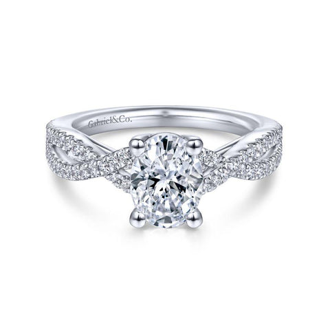 Gabriel Contemporary Collection White Gold Twisted Engagement Ring (0.22 CTW)
