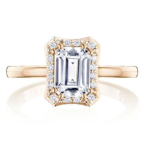 Tacori 14k Rose Gold Coastal Crescent Collection Engagement Ring Setting 0.17CTW