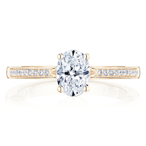 Tacori 14k Rose Gold Coastal Crescent Collection Classic Engagement Ring Setting 0.14CTW