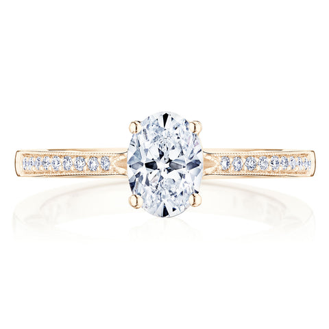 Tacori 14k Rose Gold Coastal Crescent Collection Classic Engagement Ring Setting 0.14CTW