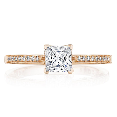 Tacori 14k Rose Gold Coastal Crescent Collection Classic Engagement Ring Setting 0.14CTW