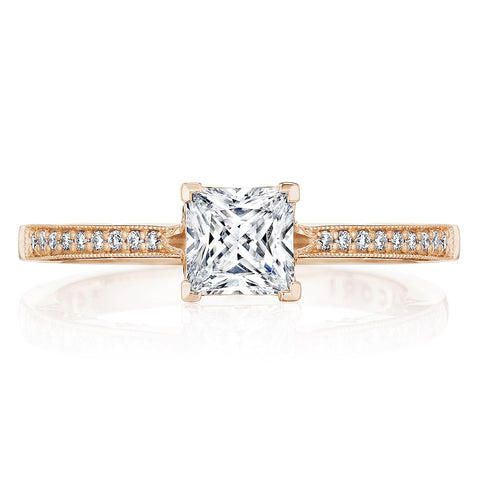 Tacori 14k Rose Gold Coastal Crescent Collection Classic Engagement Ring Setting 0.14CTW