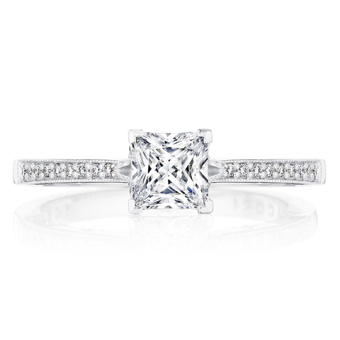 Tacori 14k White Gold Coastal Crescent Collection Classic Engagement Ring Setting 0.14CTW