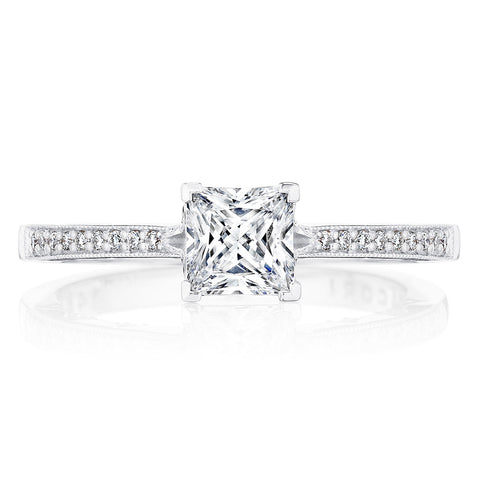 Tacori 14k White Gold Coastal Crescent Collection Classic Engagement Ring Setting 0.14CTW