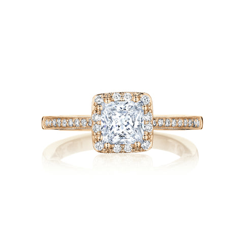 Tacori 14k Rose Gold Coastal Crescent Collection Classic Engagement Ring Setting 0.23CTW