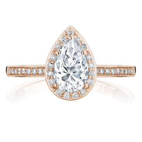 Tacori 14k Rose Gold Coastal Crescent Collection Classic Engagement Ring Setting 0.24CTW