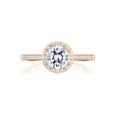 Tacori 14k Rose Gold Coastal Crescent Collection Classic Engagement Ring Setting 0.23CTW