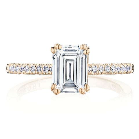 Tacori 14k Rose Gold Coastal Crescent Collection Classic Engagement Ring Setting 0.16CTW