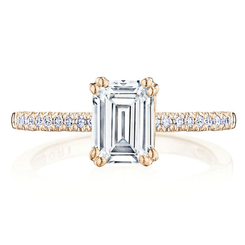 Tacori 14k Rose Gold Coastal Crescent Collection Classic Engagement Ring Setting 0.16CTW