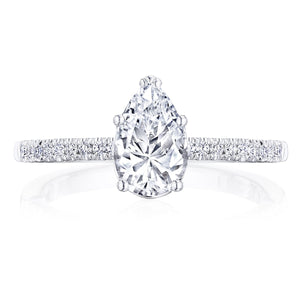 Tacori 14k White Gold Coastal Crescent Collection Classic Engagement Ring Setting 0.16CTW