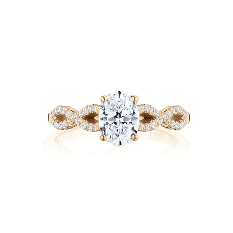 Tacori 14k Rose Gold Coastal Crescent Collection Classic Engagement Ring Setting 0.25CTW