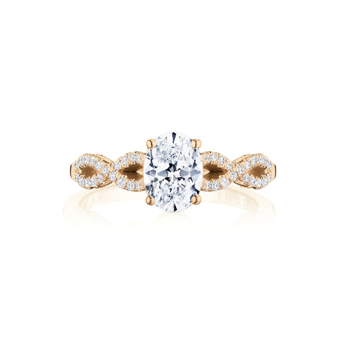 Tacori 14k Rose Gold Coastal Crescent Collection Classic Engagement Ring Setting 0.25CTW