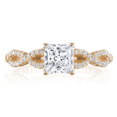 Tacori 14k Rose Gold Coastal Crescent Collection Classic Engagement Ring Setting 0.25CTW