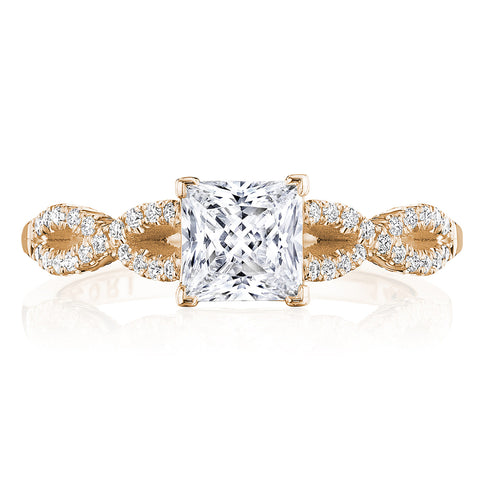 Tacori 14k Rose Gold Coastal Crescent Collection Classic Engagement Ring Setting 0.25CTW