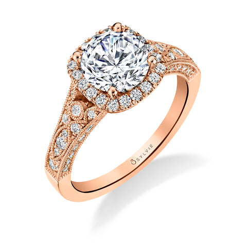 Sylvie Cheri Round Vintage Engagement Ring Setting
