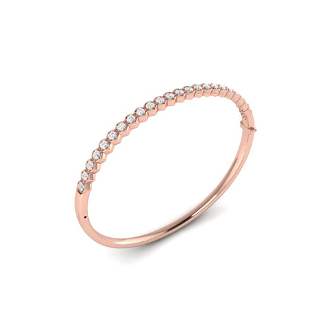 Vlora Serafina 14K Diamond Honeycomb Hinged Bangle (Diamond 1.38CTW)