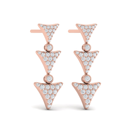 Vlora Serafina 14KDiamond Trinity Drop Statement Earrings (0.71CTW)