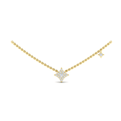 Vlora Estrella 14K Diamond Cluster Vlora Star Double Pendant Necklace (0.23CTW)