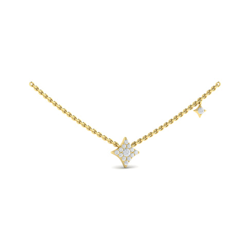 Vlora Estrella 14K Diamond Cluster Vlora Star Double Pendant Necklace (0.23CTW)