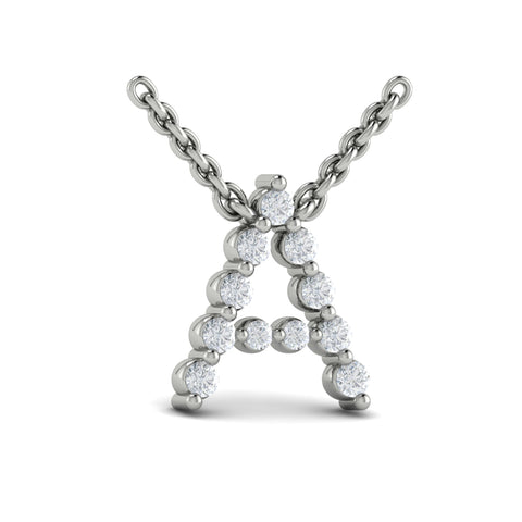 Vlora Amuleta 14K Diamond Initial Pendant Necklace (Approximately 0.2CTW)