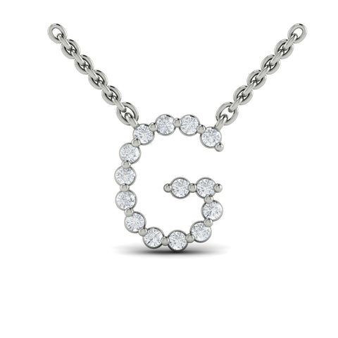 Vlora Amuleta 14K Diamond Initial Pendant Necklace (Approximately 0.2CTW)