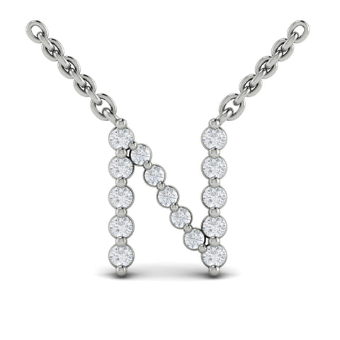 Vlora Amuleta 14K Diamond Initial Pendant Necklace (Approximately 0.2CTW)