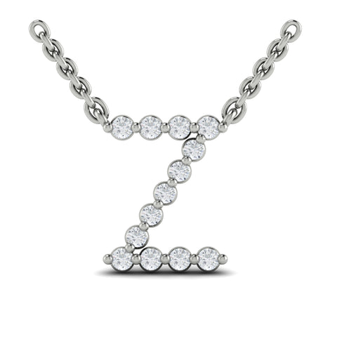 Vlora Amuleta 14K Diamond Initial Pendant Necklace (Approximately 0.2CTW)