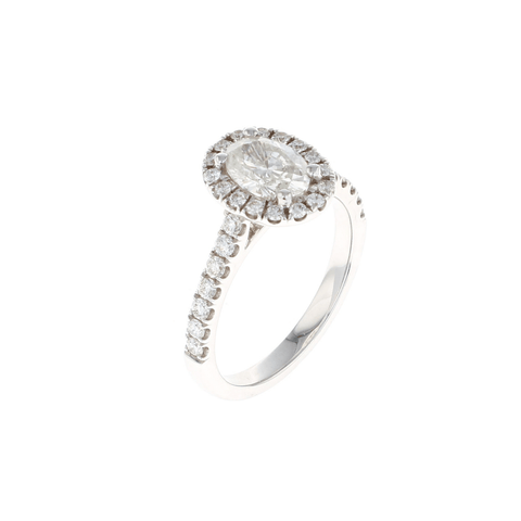 Oval Halo Complete Engagement Ring (1.49CTW)