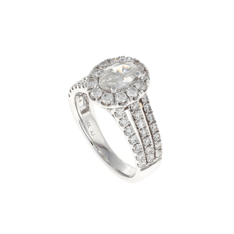 Oval Halo Complete Engagement Ring (1.94CTW)