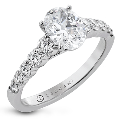 Zeghani Straight Engagement Ring ZR2300 WHITE 14K SEMI